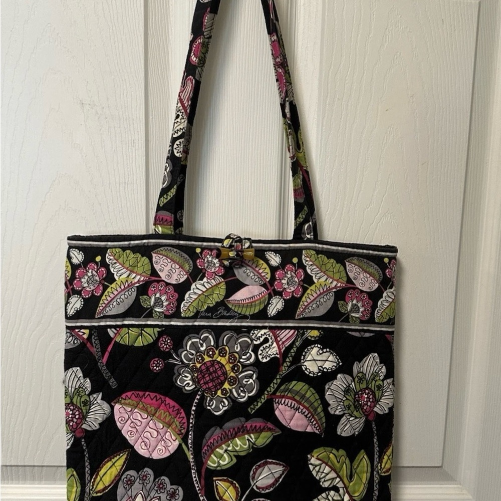 Vera Bradley Black Floral Tote Bag